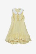 Yellow Guipure Lace Mini Dress