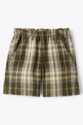 Bermudashorts aus Leinen mit Madras-Aufdruck