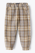Leinenhose mit Madras-Aufdruck