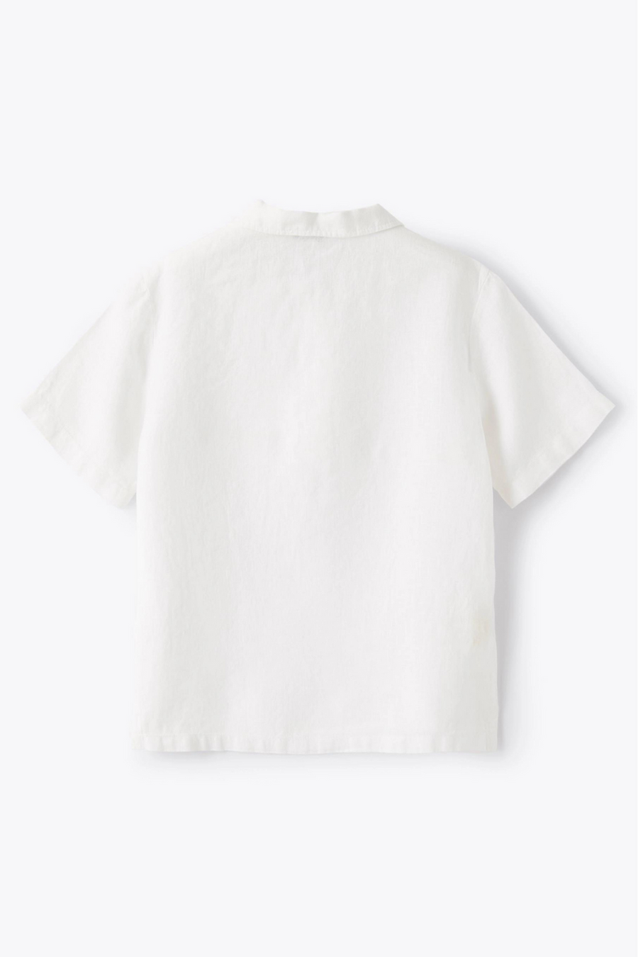 Weißes Poloshirt aus 100 % Leinen