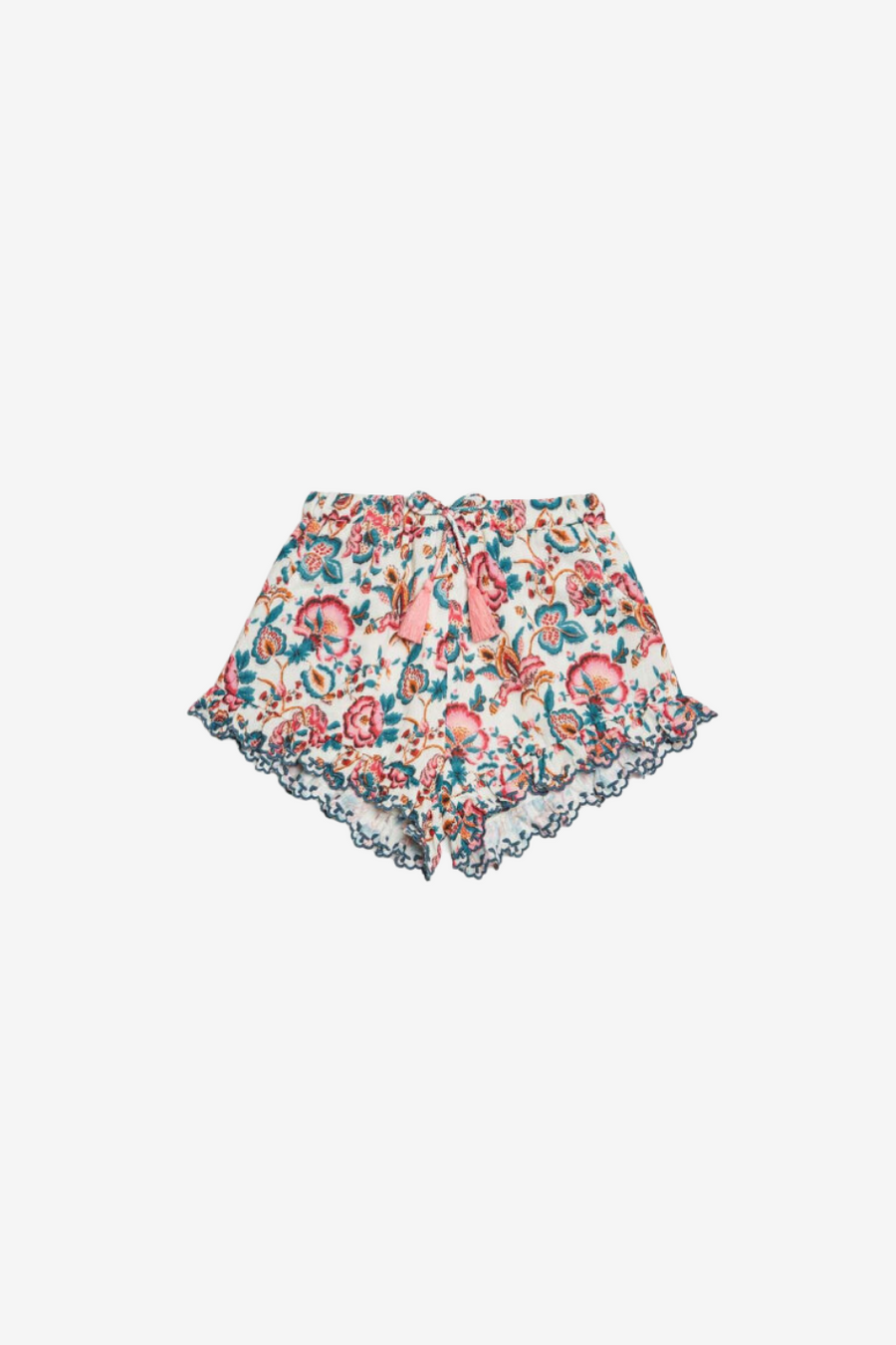 Vallaloid  Cream Blumen Shorts