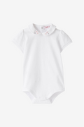 Body aus Jersey mit Blumenstickerei