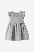 Babykleid für Mädchen aus kariertem Leinen