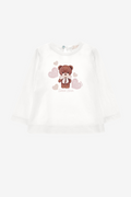 Jersey-T-Shirt mit Teddybär-Aufdruck