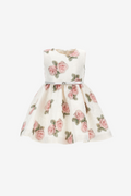 Kleid aus Brokat mit Rosen