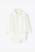 Weißer Babybody im Hemdenstil