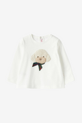 Baby-T-Shirt mit Pudel aus Teddyplüsch