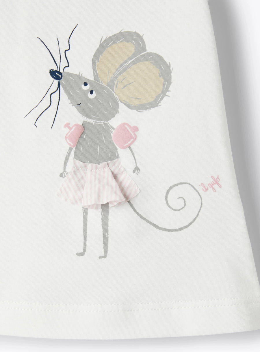 Baby Girl T-Shirt with Mouse Print