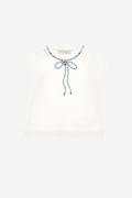 T-Shirt mit Schleife und Strass