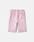 Baby Pants Purple with Scalloped Hem