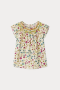 Ella ecru smocked blouse