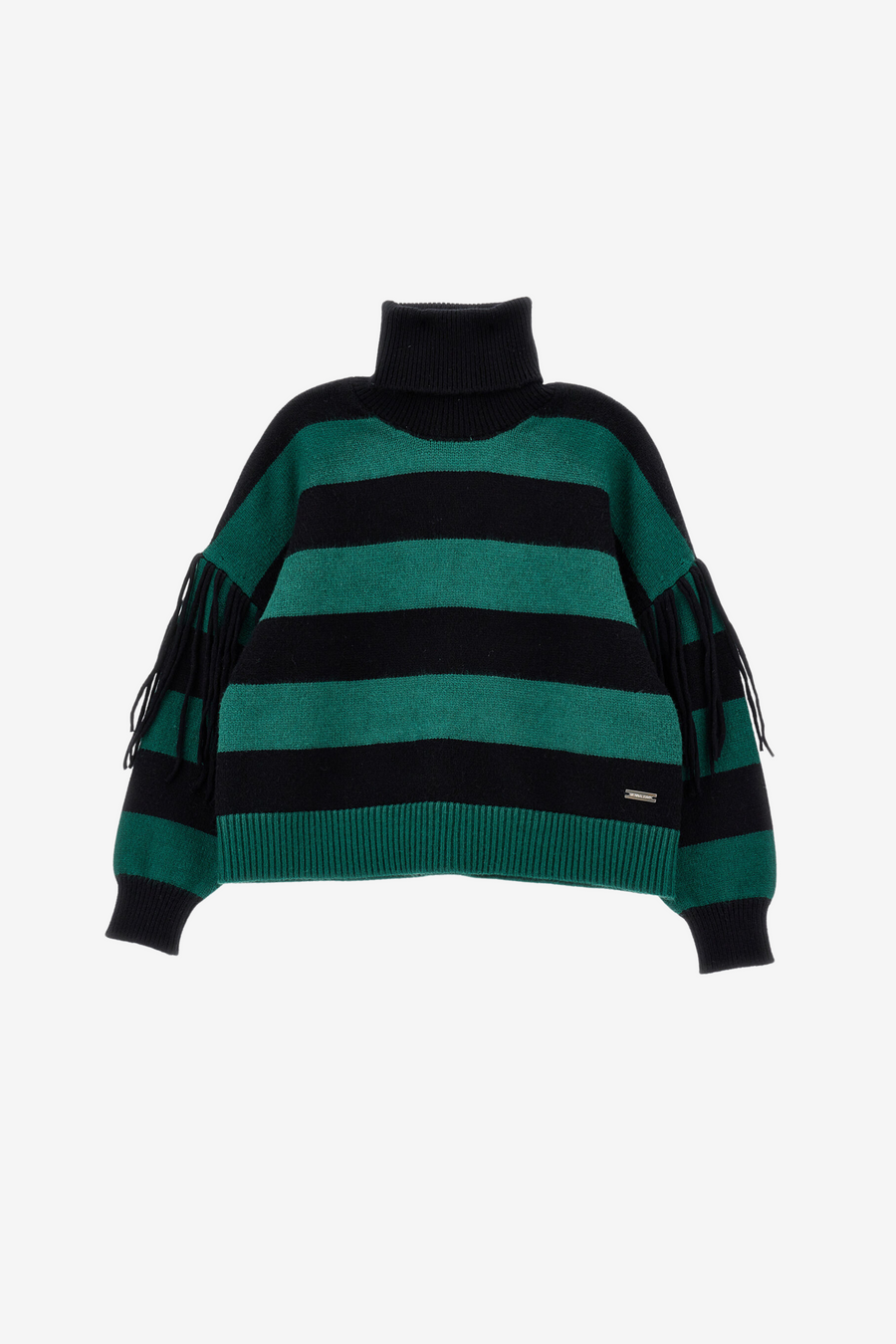 Gestreifter Pullover mit Fransen