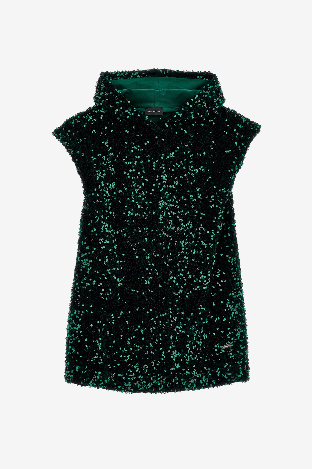 Kleid mit Strass und Kapuze