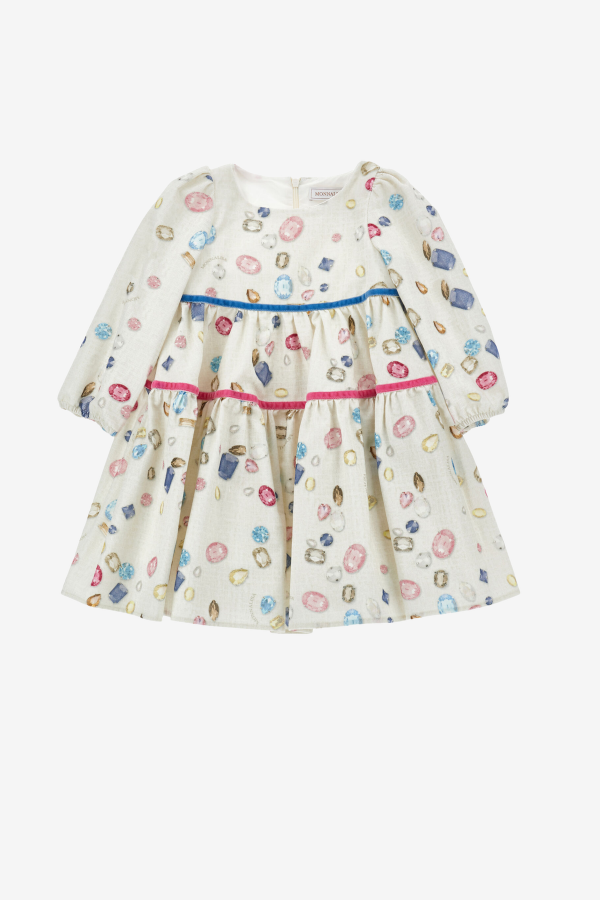 Rüschenkleid mit Schmucksteinen