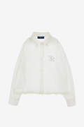 Crystal-Embellished Lace-Trim Shirt