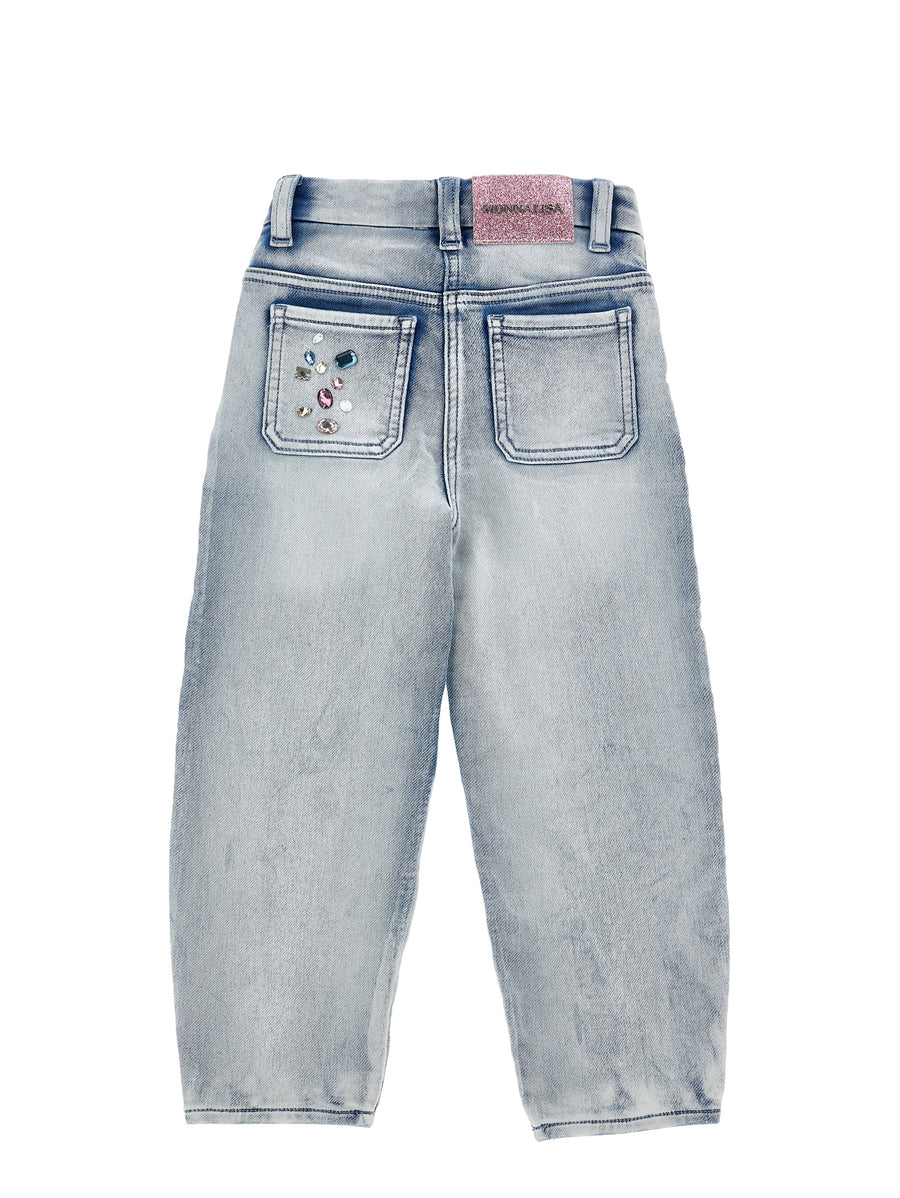 Jeans mit Strass und Kristallen