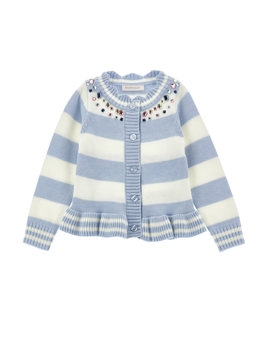 Strickjacke mit Strassstreifen
