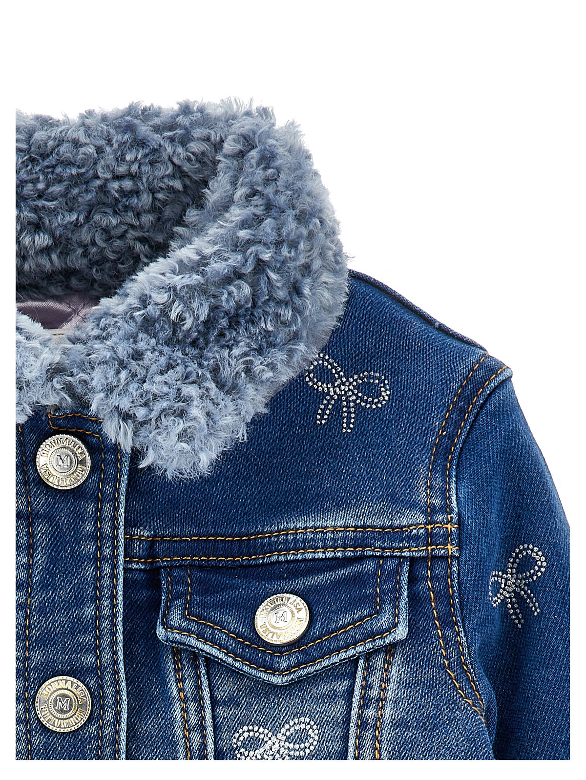 Jeans Jacke mit Strassschleifen