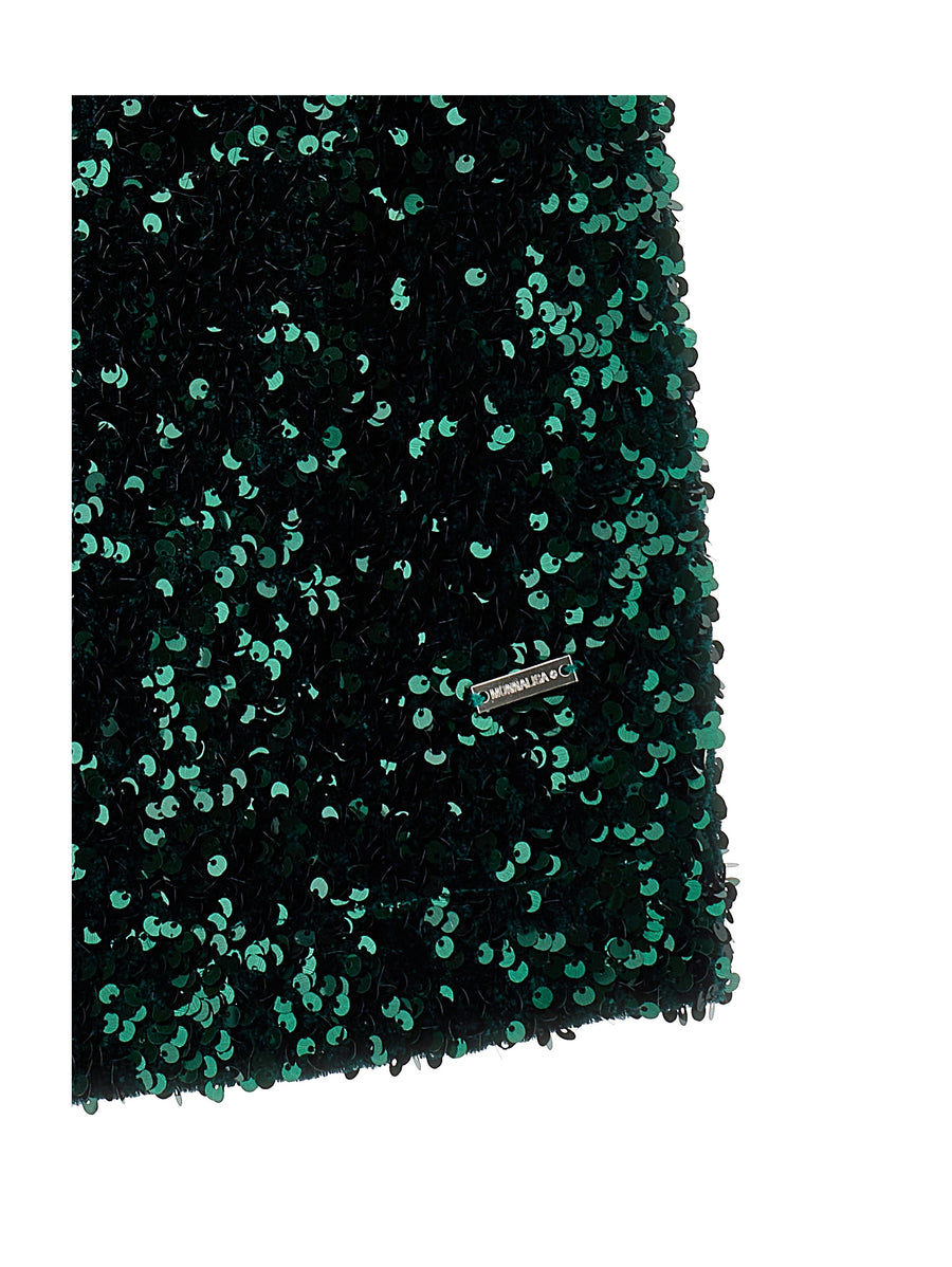 Kleid mit Strass und Kapuze