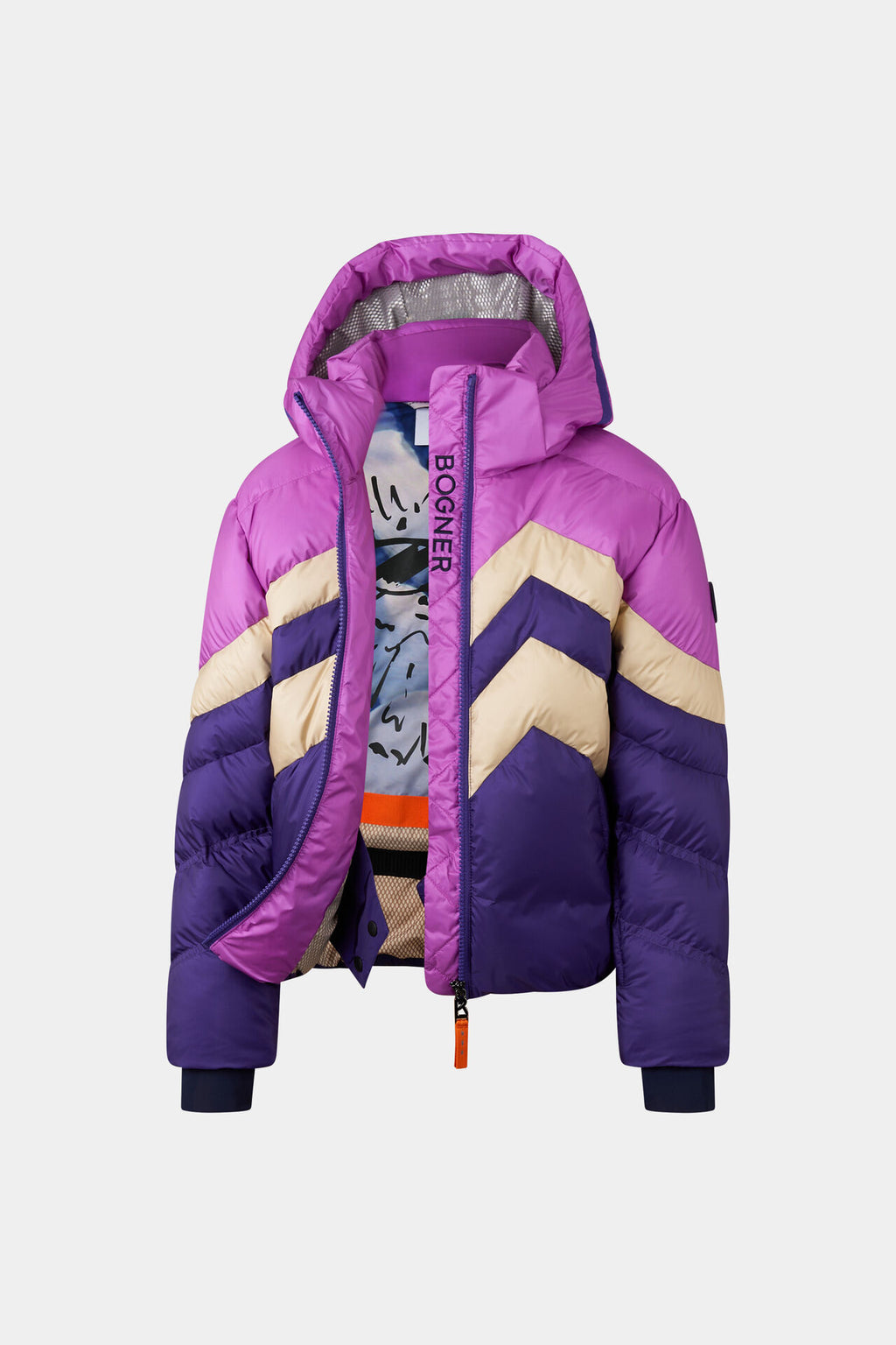 Kids Ski Down Jacket Maddy in Violet/Beige