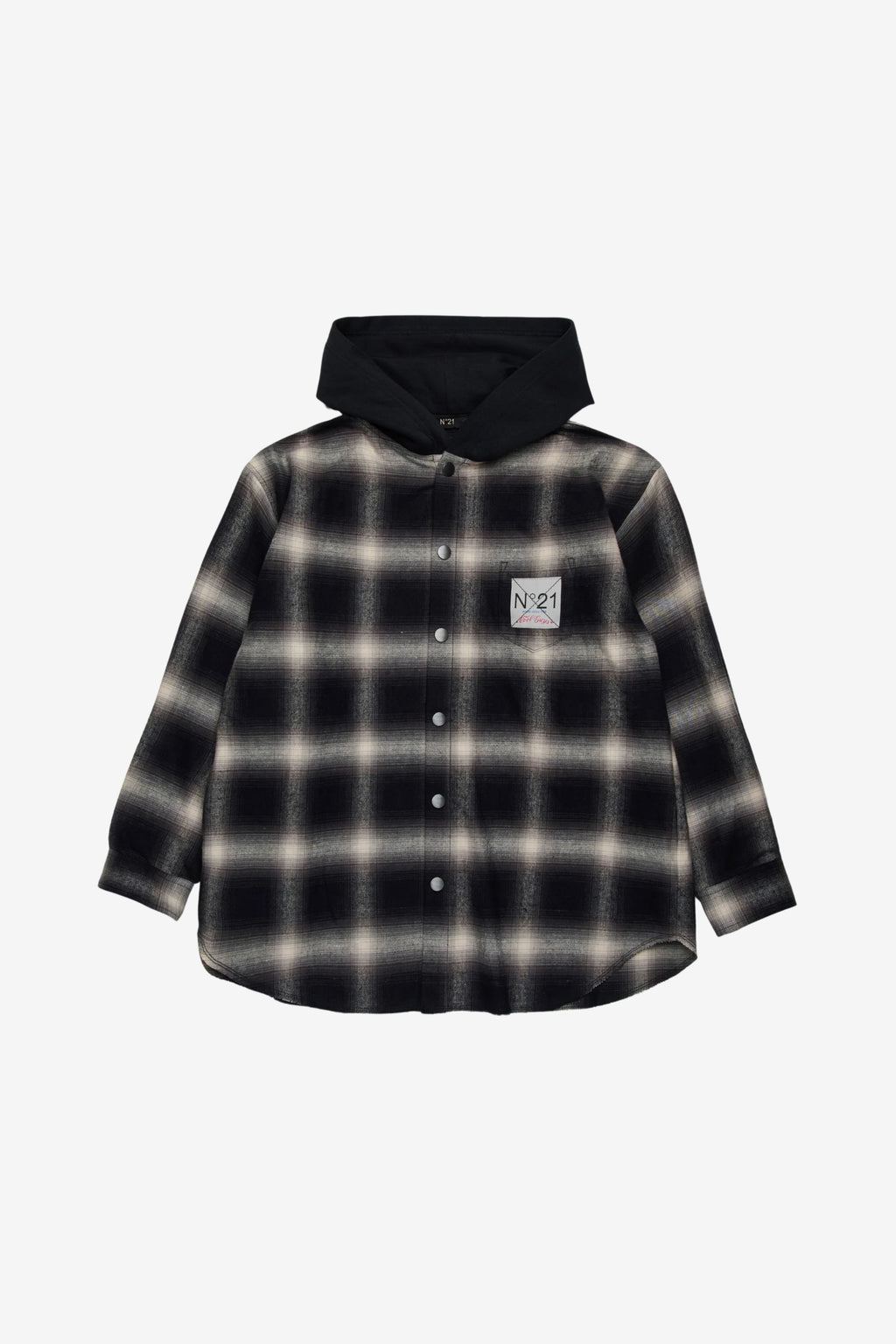 Karierte Hemdjacke mit Kapuze