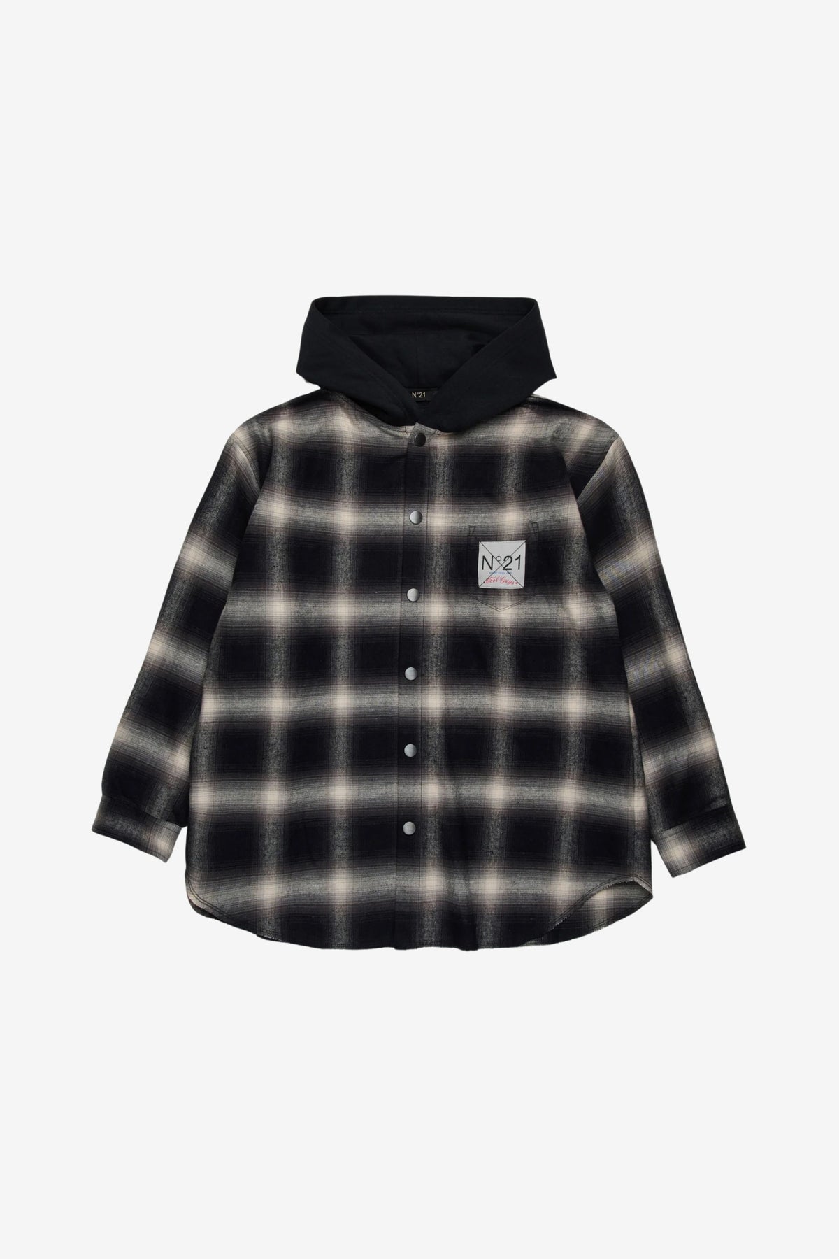 Karierte Hemdjacke mit Kapuze