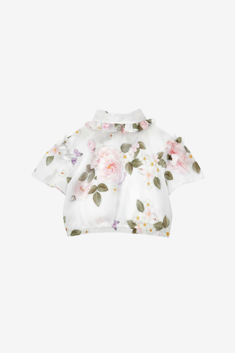 Flower blouse cropped