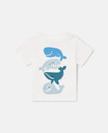 T-Shirt Stacked Whale Print