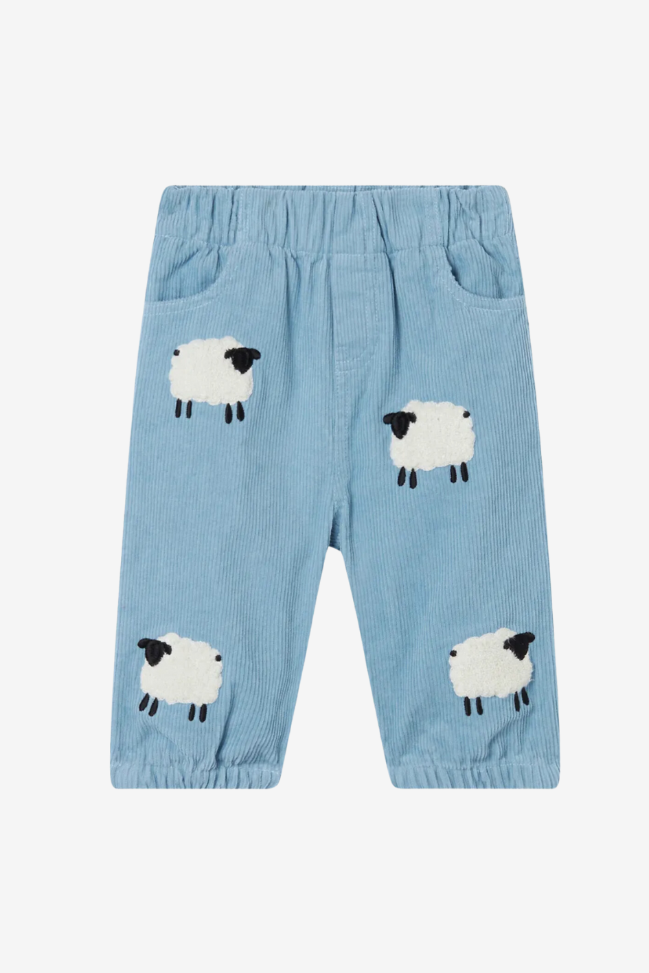 Sheep pattern denim trousers