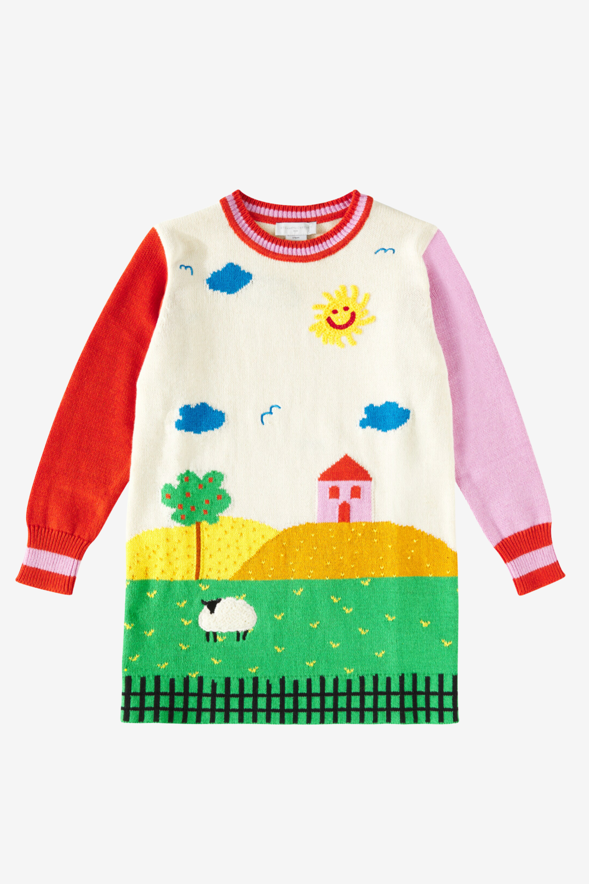 Farmyard graphic knitted dress