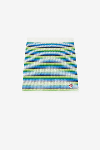 Striped Rib-Knit Mini Skirt