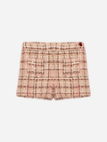 Burgundy tweed shorts