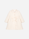 Bouclé coat with an elegant bow