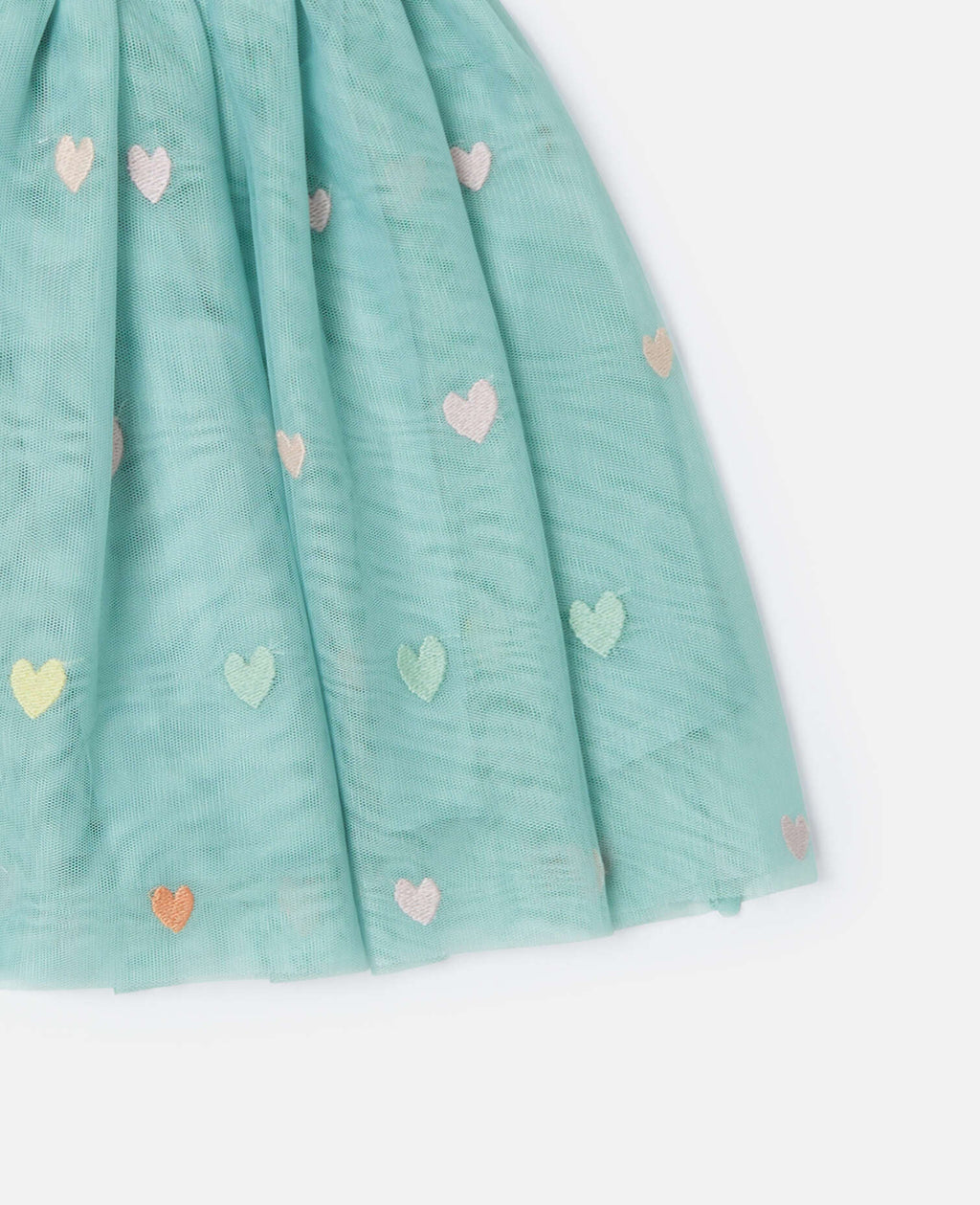 Kids Tulle Skirt Embroidered Hearts