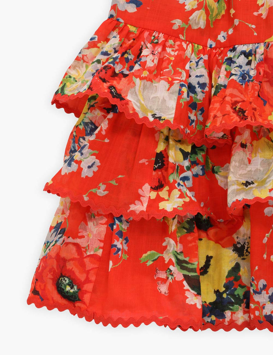 Dress with Flowers, red