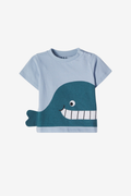 T-Shirt with Large Whale Graphic