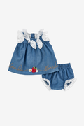Denim Ruffle Baby Set