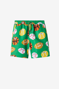 Swim Shorts with Cartoon Sports Ball Print