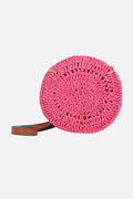 Crochet Round Bag in Vibrant Pink