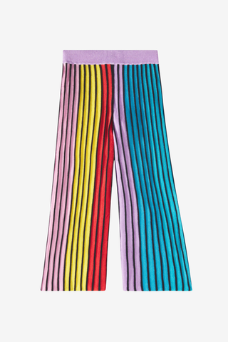 Rainbow striped flared trousers