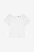 Cotton Top with Ruffle Sleeves