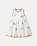 Embroidered Dress with Scalloped Edges