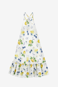 Lemon Print Maxi Dress