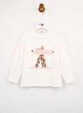 Long-sleeve T-shirt with ski print