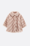 Plush raglan fur coat