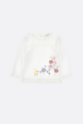 T-shirt with floral embroidery