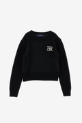 Crystal-Embellished Logo-Patch Sweater