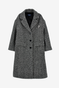 Crystal-Embellished Herringbone Coat