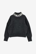 Logo Intarsia Mock-Neck Sweater