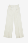 Wide-Leg Corduroy Trousers with Button Detail